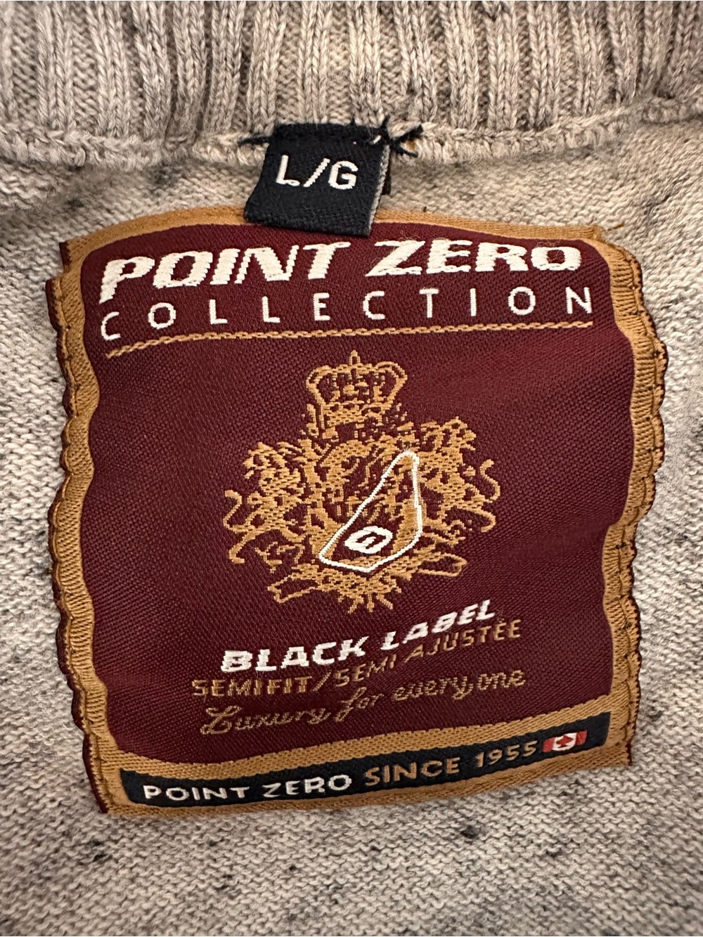 POINT ZERO Quarter Zip Cotton Knit Sweater Grandpa Coastal Cabin L - Picture 5 of 7